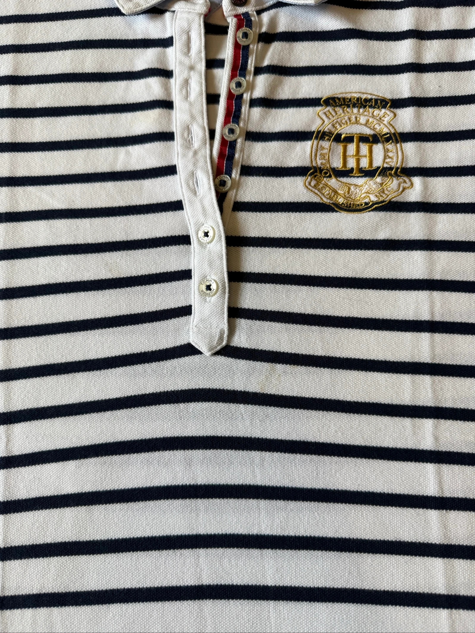 Polo femenino Tommy Hilfiger vintage a rayas – Talla M – Muy buen estado – photo 4